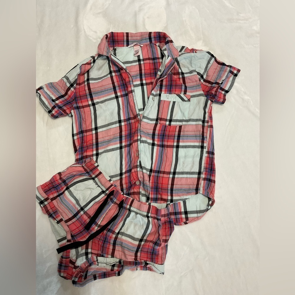 Victoria's Secret Plaid Pajama Set - Red and Black